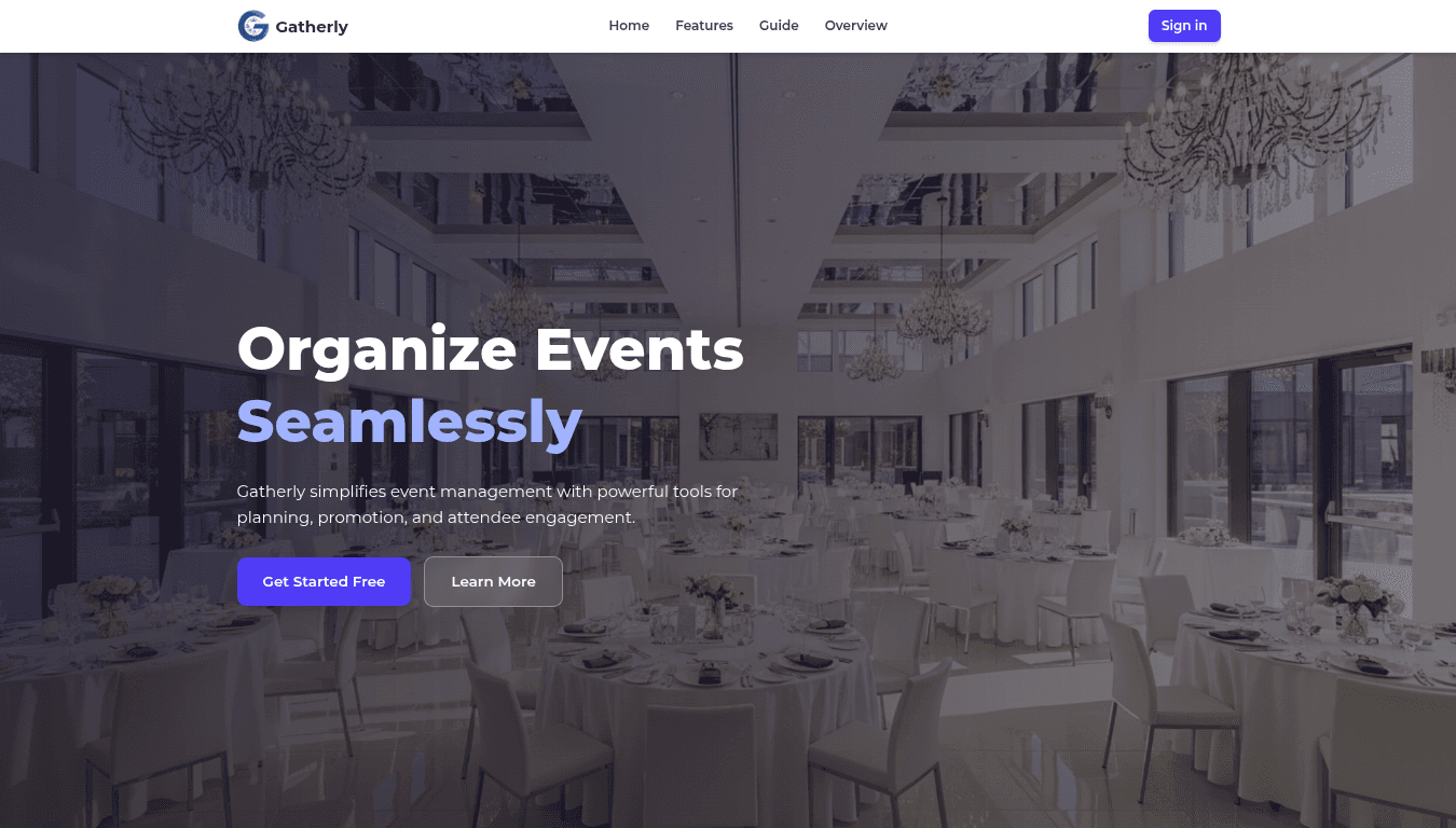 Screenshot of Gatherly: Event Management System